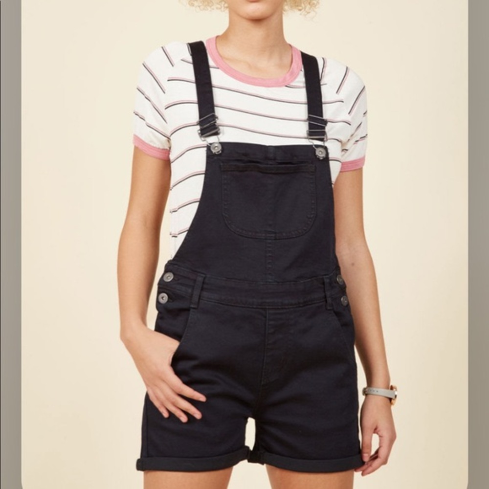 Black ModCloth Denim Shortalls size M